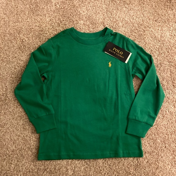 Ralph Lauren Kids Green Long Sleeve Tee - Picture 1 of 3